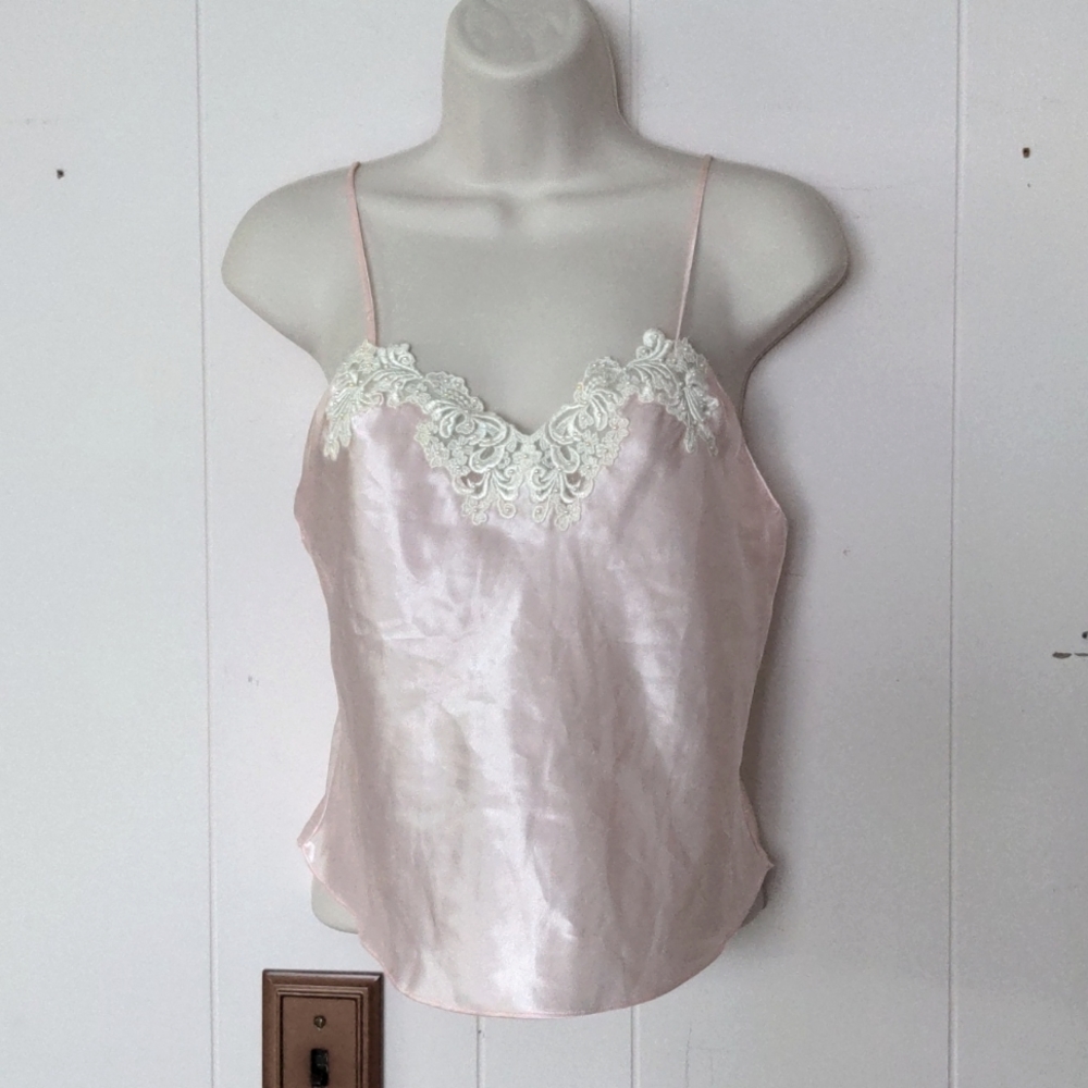 Vintage Victoria's Secret Pink Lace Trim Cami